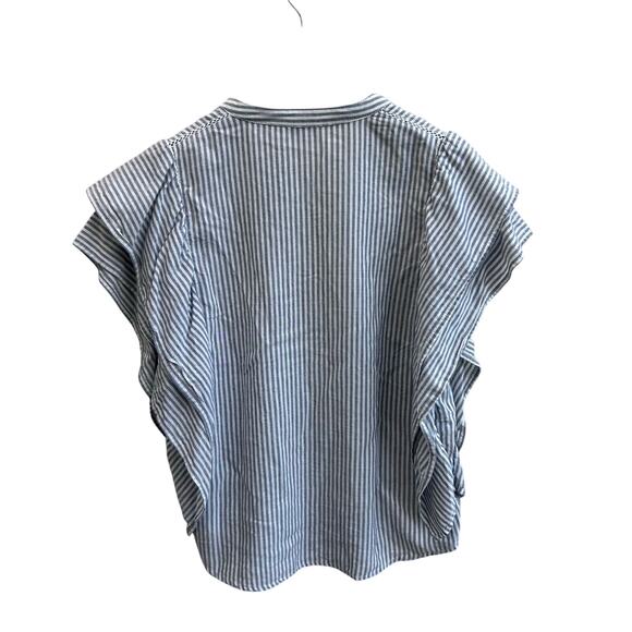 Splendid Organic Cotton Flowy Sleeve Pinstripe Blouse Size Womens Small - Picture 2 of 5